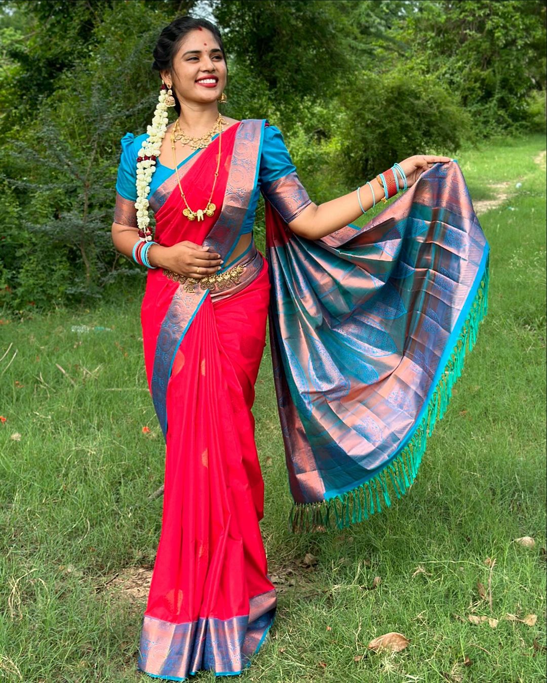 Saree @nanthu_sai_boutique Premium Kanchi Silk saree ..Price 1999..WhatsApp 8015816624 (1)